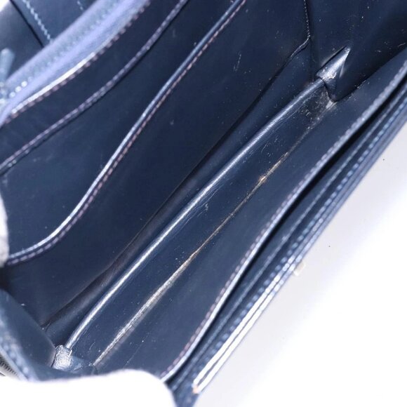 GUCCI Shoulder Bag Leather Navy Gold Auth fm4794 - Picture 10 of 16